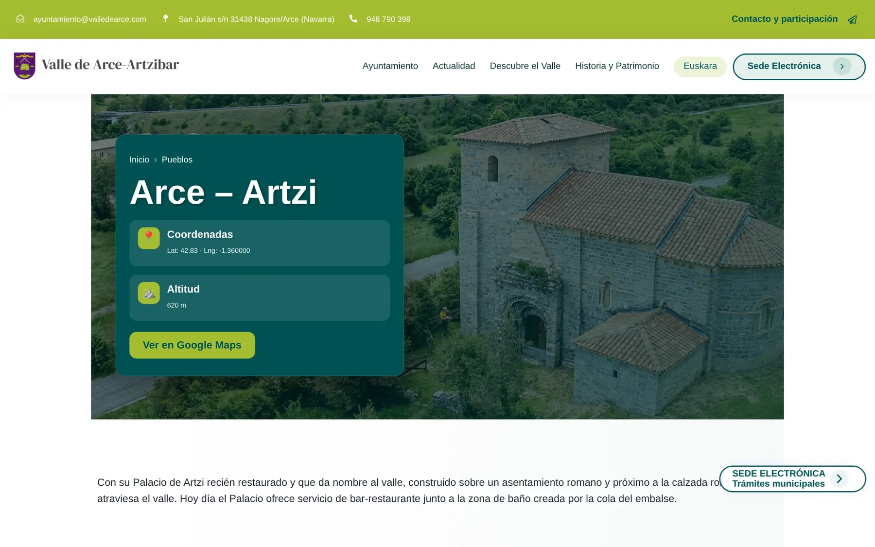 Página del pueblo de Arce – Artzi